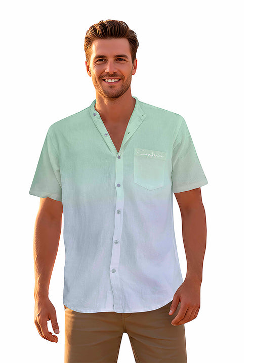 Cotton Sunset Shirt Caribbean Embroidery