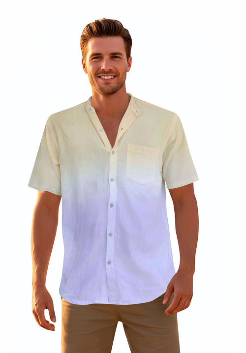 Cotton Sunset Shirt Caribbean Embroidery