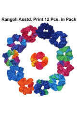 Scrunchie (Pack of 12 Assorted Rangoli Designs)