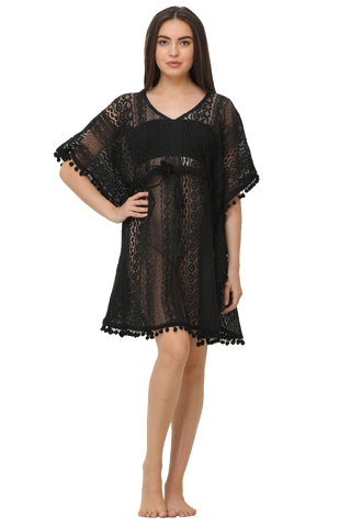 Cotton Side Net Short Kaftan